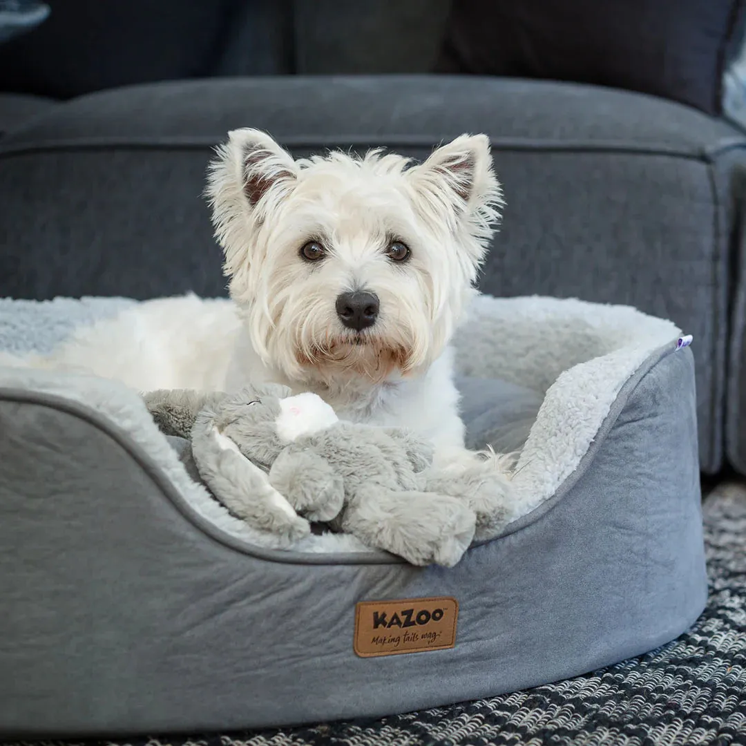 Kazoo Manhattan Dog Bed Grey & White