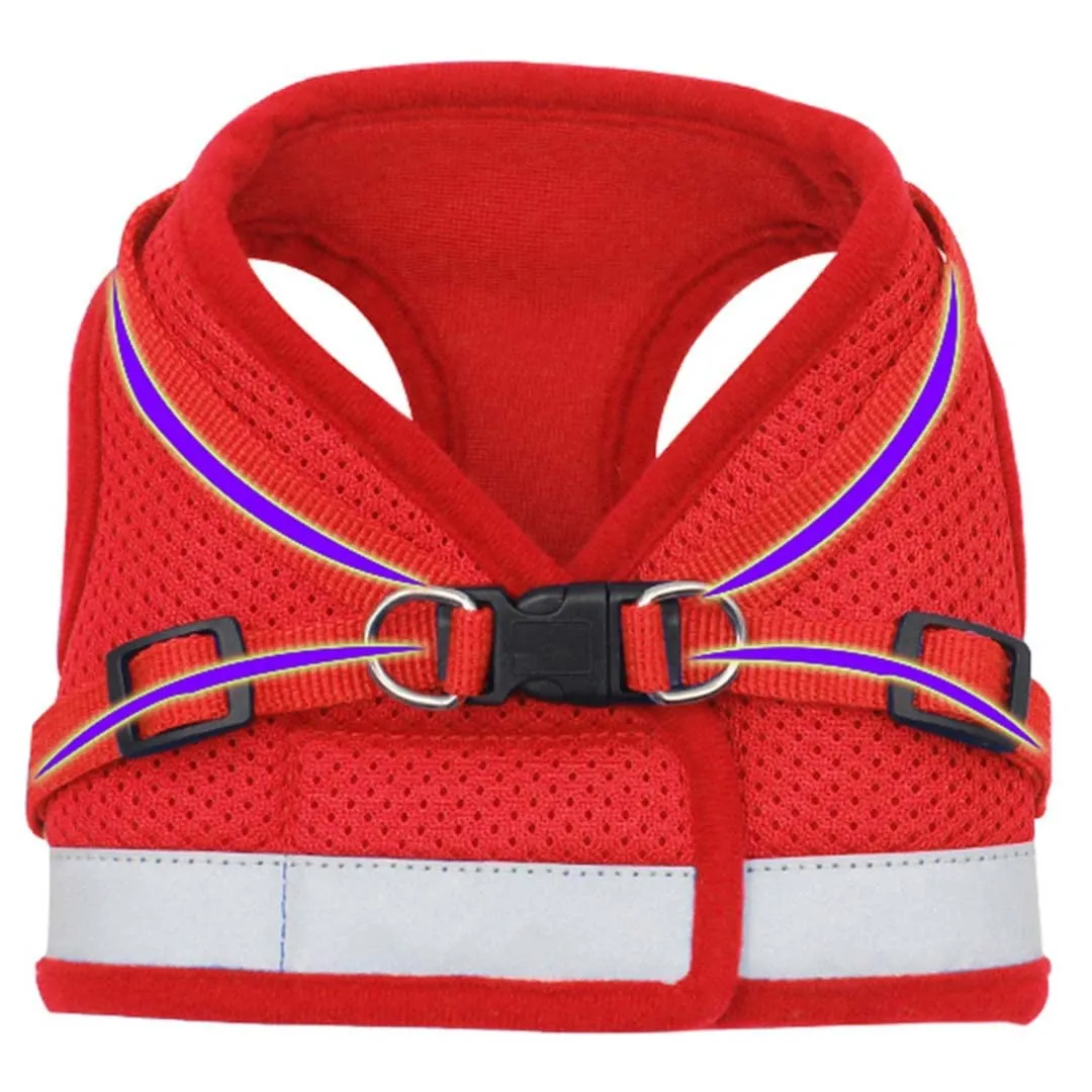 Kuber Industries Reflective Dog Harness With Adjustable Leash|Breathable Polyester Mesh Fabric |Large Size|HT-844|Comfortable No-Pull Grip|QuickRelease Buckles|Easy On-Easy Off Harness|Red (Pack Of 3)