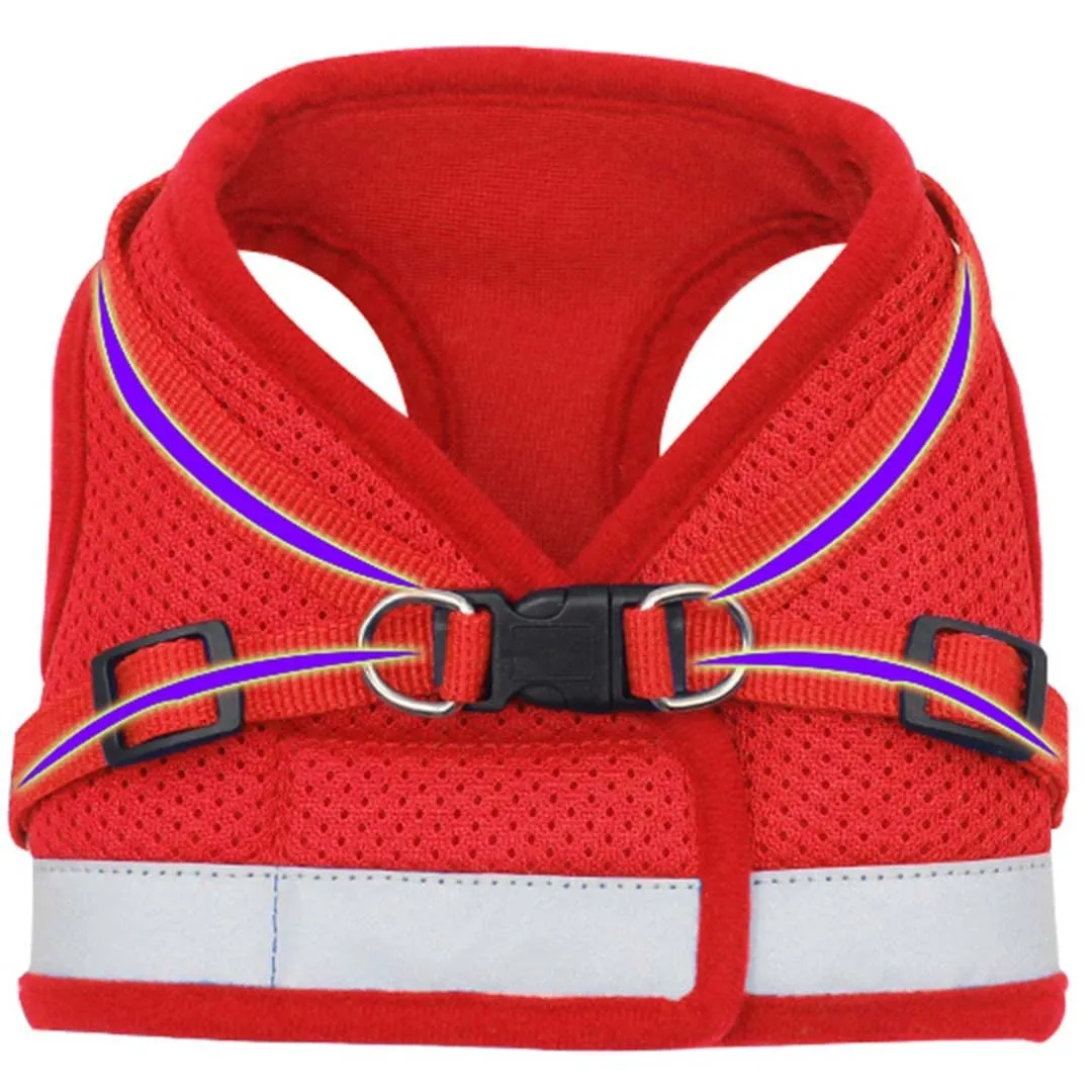 Kuber Industries Reflective Dog Harness With Adjustable Leash|Breathable Polyester Mesh Fabric |XL Size|HT-844|Comfortable No-Pull Grip|Quick Release Buckles|Easy On - Easy Off Harness|Red (Pack Of 6)