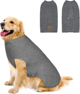 KYEESE Warm Dog Pullover for Comfy Medium Dogs - Grey, XL with Reflective Yarn
