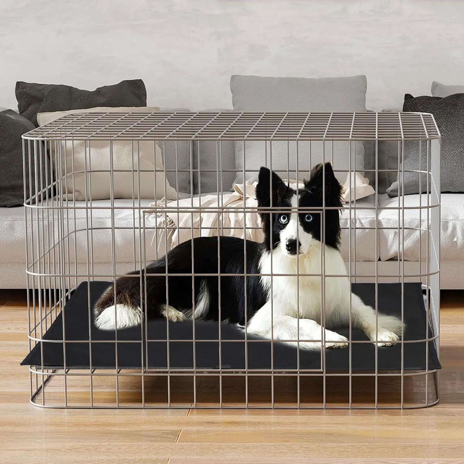 Leekalos Soft Dog Crate Divider Panel (Divider Only, Without Crate), Warm Thick Dog Kennel Divider with Ties, Dog Crates Accessories for Puppy Crate Training, Black, 24" H x 22.4W