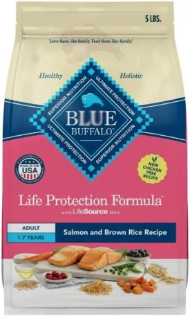 Life Protection Formula Adult Dry Dog Food, Salmon & Brown Rice - Formulated with Essential Proteins and Carbs for Energy Needs and Omega 3 & 6 Fatty Acids to Promote Healthy Skin and Coat