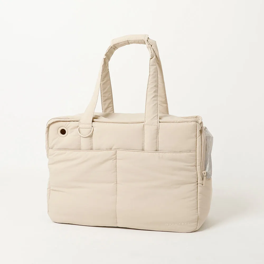 lightweight beige dog carrier