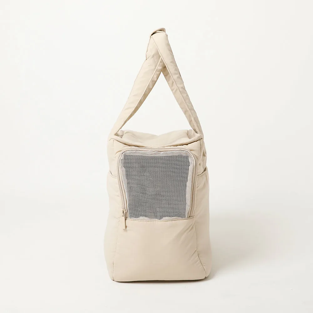 lightweight beige dog carrier