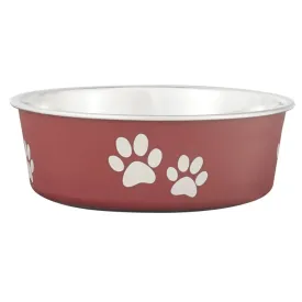 Loving Pets Classic Merlot Non-Skid Stainless Steel Pet Bowl