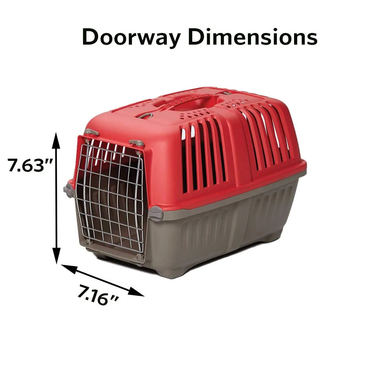Midwest Spree Hard-Sided Travel Cat and Dog Kennel Carrier - Red - 19" X 12.7" X 12.7" Inches