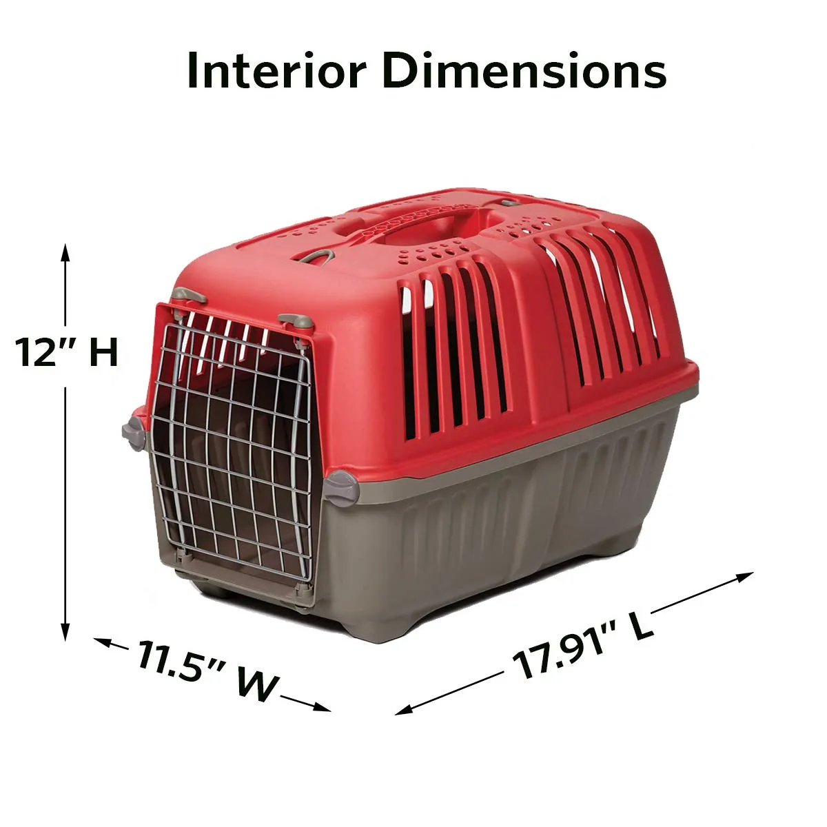 Midwest Spree Hard-Sided Travel Cat and Dog Kennel Carrier - Red - 19" X 12.7" X 12.7" Inches