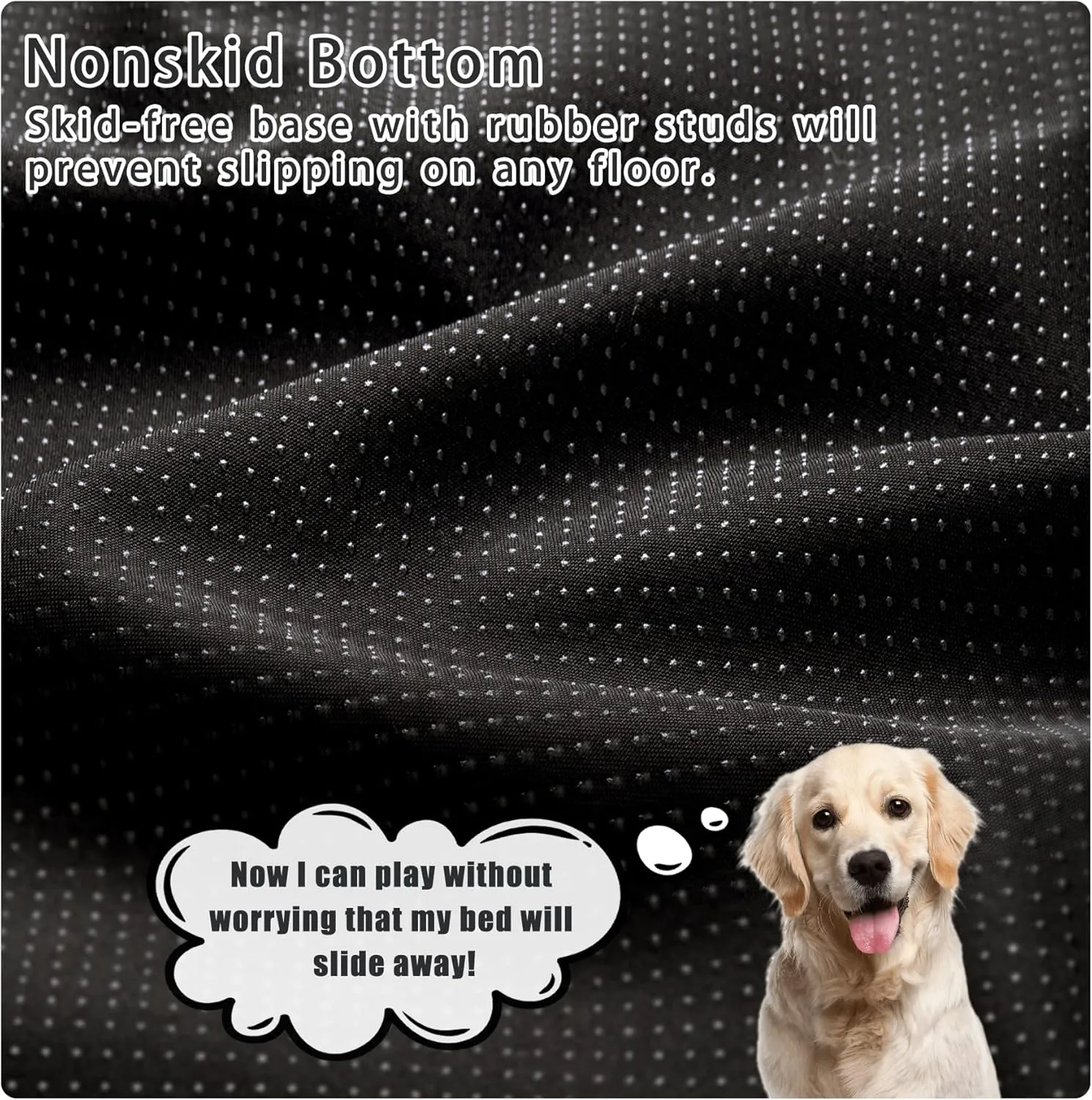 MIHIKK Orthopedic Egg Crate Foam Bed for Medium Dogs, Removable Washable Cover, Waterproof Mattress, Nonskid Bottom, Comfy Anti-Anxiety Pet Mat, 24x16 Inch, Dark Gray
