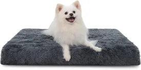 MIHIKK Orthopedic Egg Crate Foam Bed for Medium Dogs, Removable Washable Cover, Waterproof Mattress, Nonskid Bottom, Comfy Anti-Anxiety Pet Mat, 24x16 Inch, Dark Gray