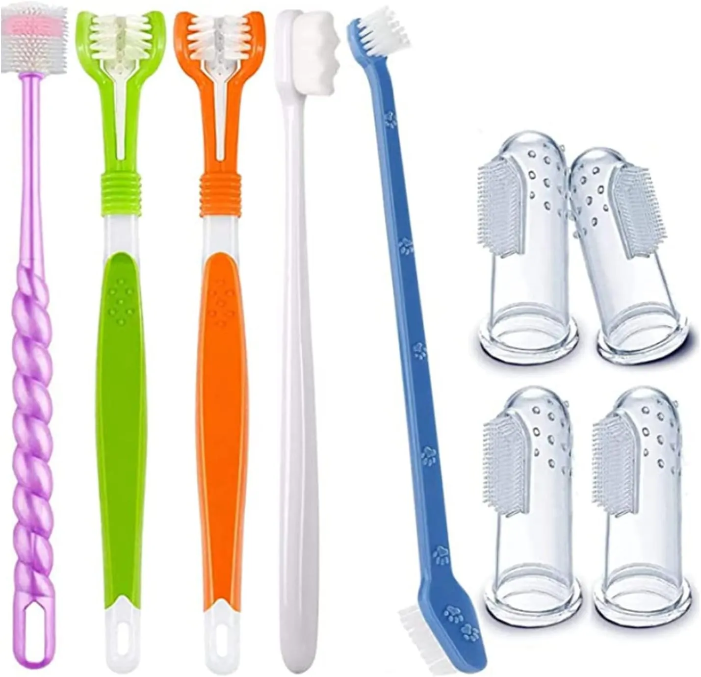Multi-Type Pet Toothbrush Small-Head Multi-Angle Toothbrush Cleaning Dogs Brush Bad Breath Teeth Cleaning Care Tool