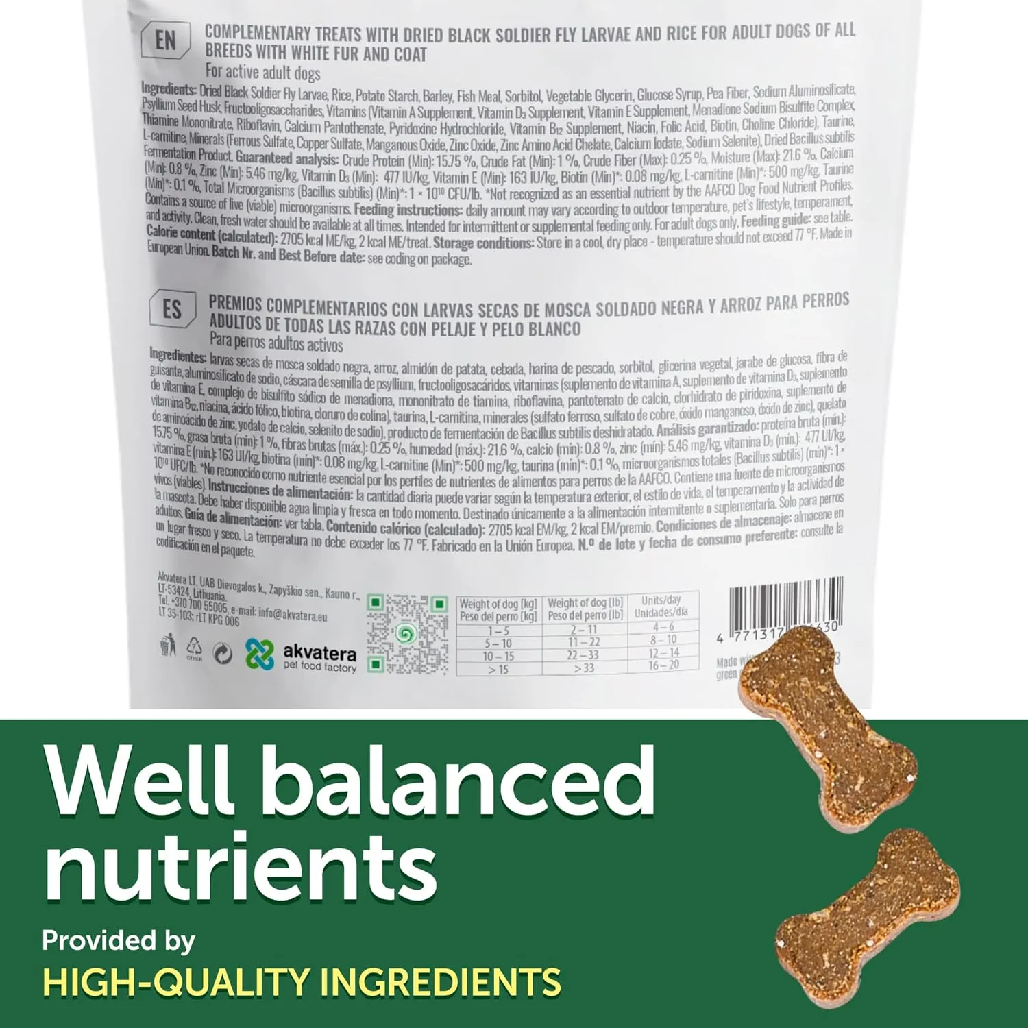 Nature's Protection Superior Care White Dogs Endurance Treats with Insects & Rice for Adult All Breeds Dogs 5.29 oz