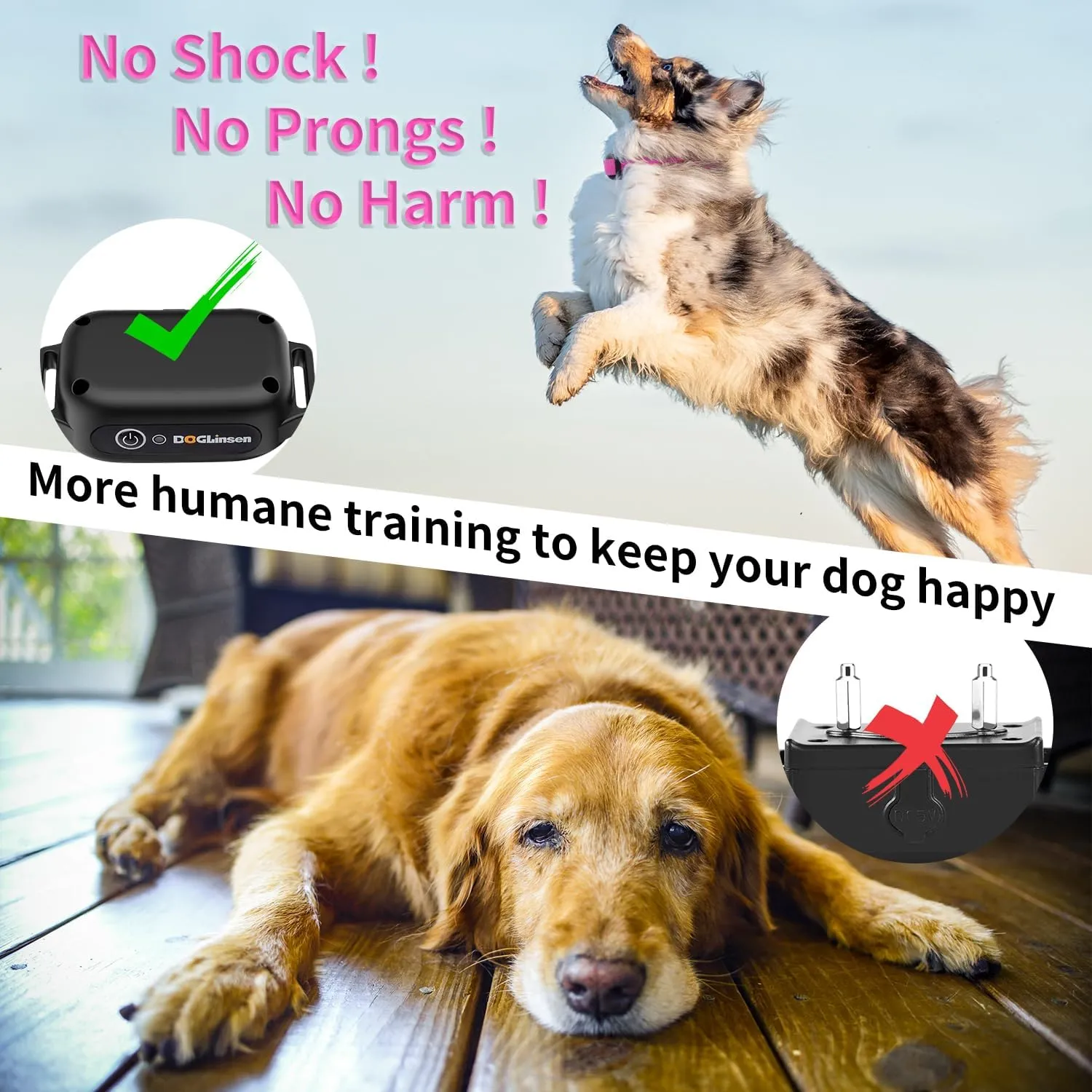No Shock Dog Training Collar with Remote 3300ft Range, Vibrating Dog Collar, Vibration Collar for Small Medium Large Dogs, 9 Style Tones and Vibration Collar