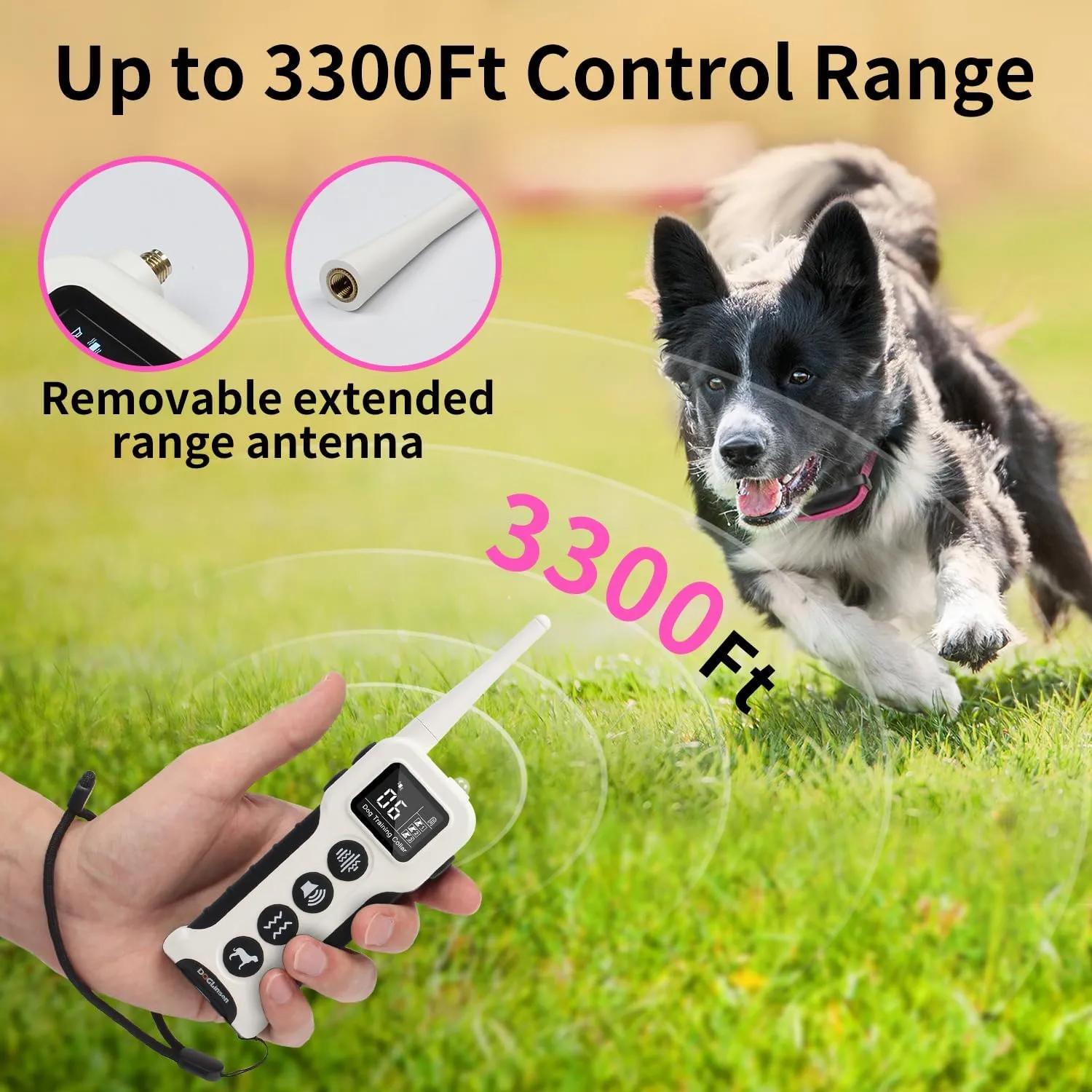 No Shock Dog Training Collar with Remote 3300ft Range, Vibrating Dog Collar, Vibration Collar for Small Medium Large Dogs, 9 Style Tones and Vibration Collar