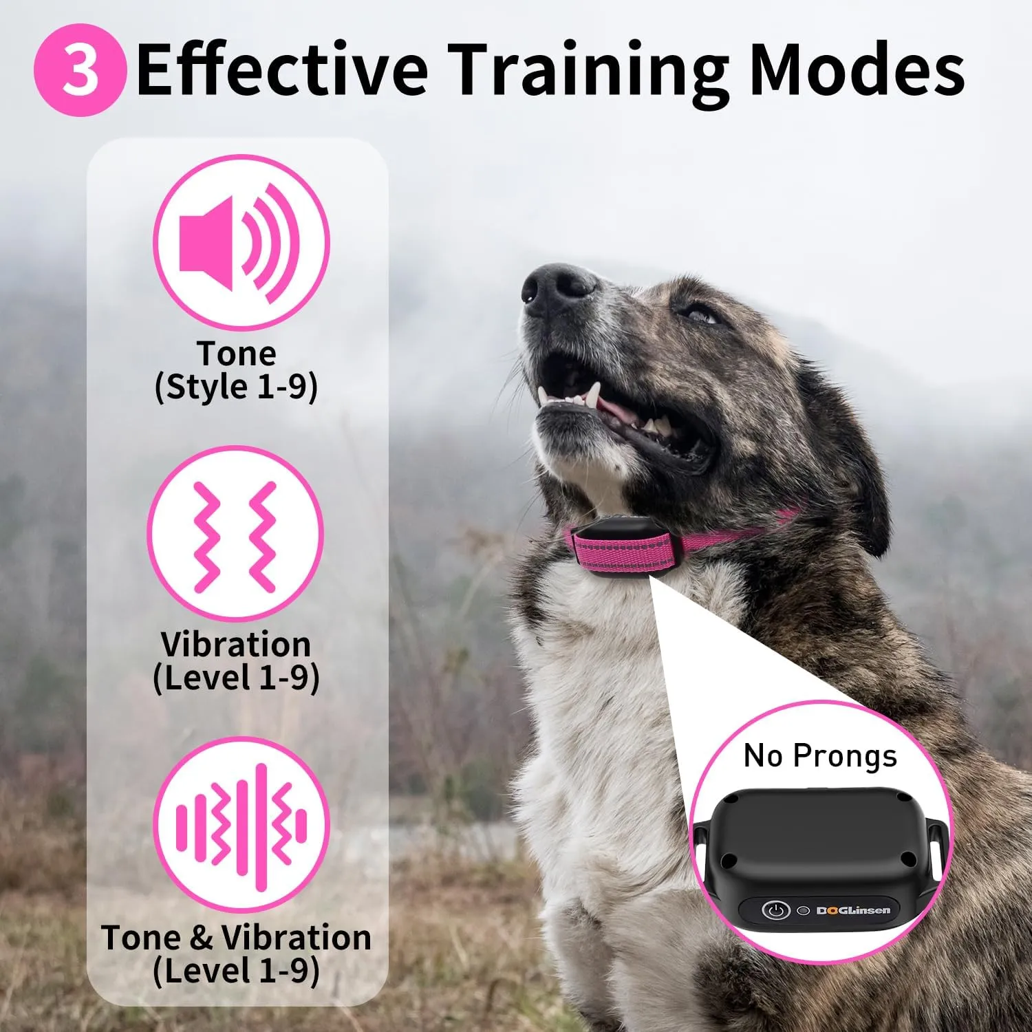 No Shock Dog Training Collar with Remote 3300ft Range, Vibrating Dog Collar, Vibration Collar for Small Medium Large Dogs, 9 Style Tones and Vibration Collar