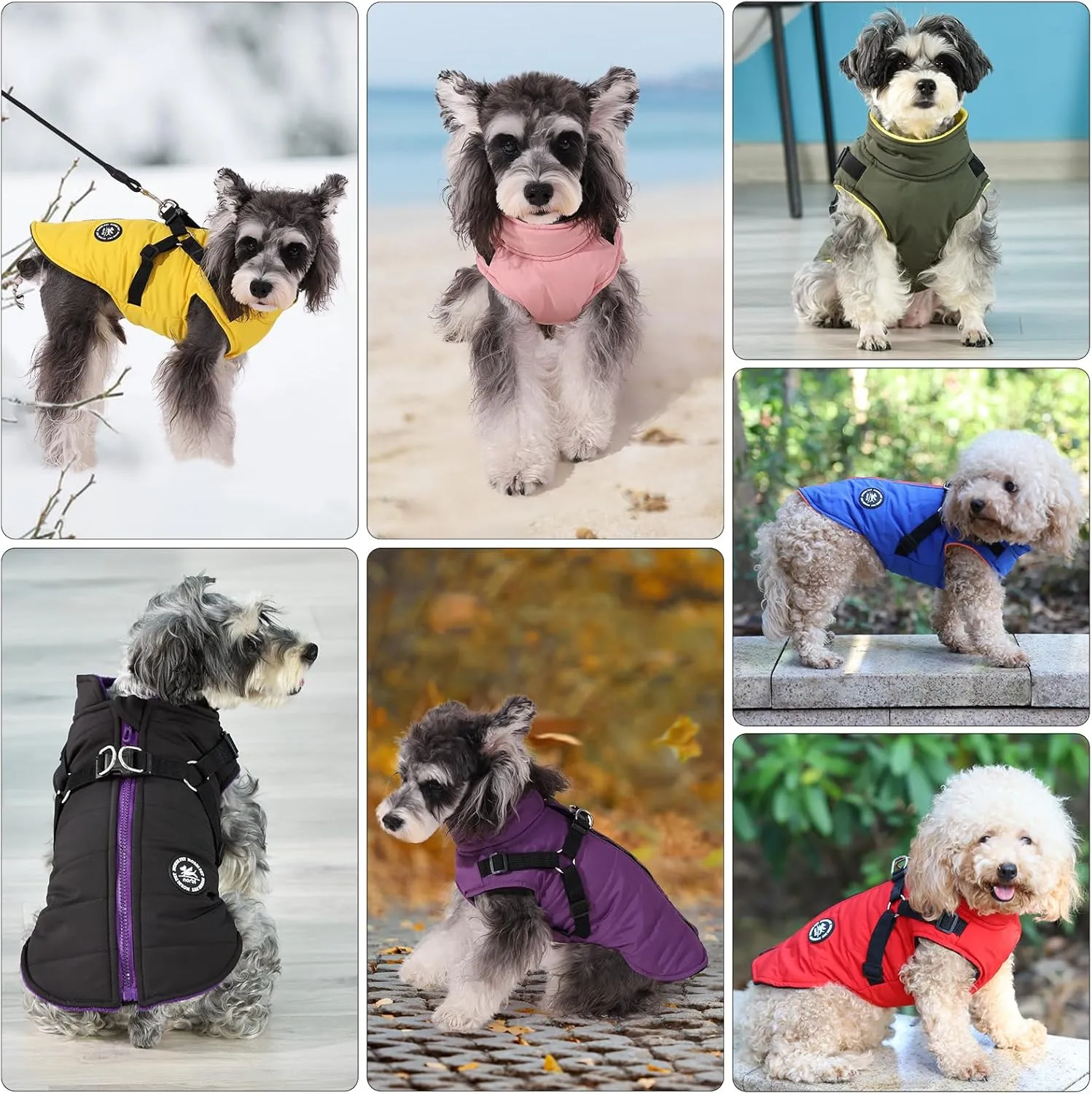Norbi Dog Coat - Winter Jacket with Built-in Harness, Adjustable Warm Coats for Small to Large Dogs, Perfect for Cold Weather