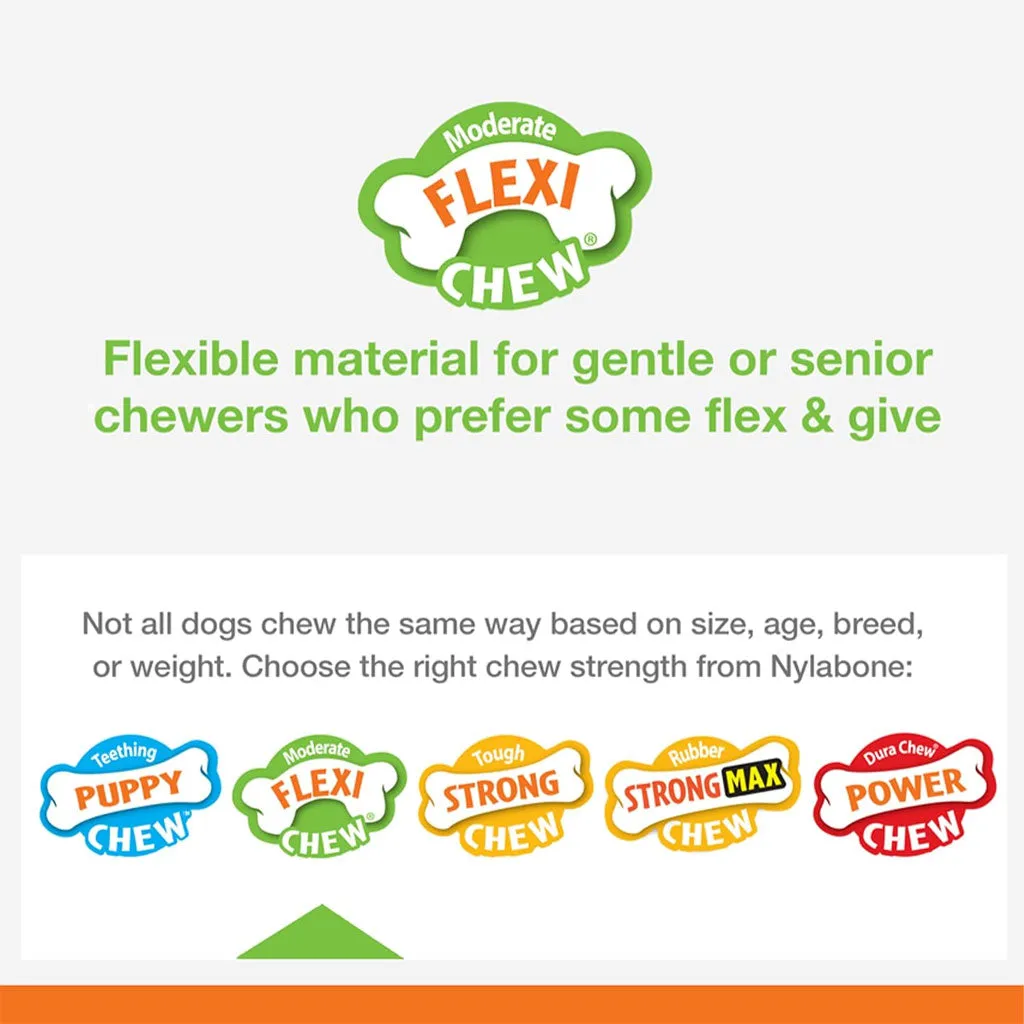 Nylabone Chill & Chew Medley Flavor Flexi Dog Chew Toy, Medium/Wolf