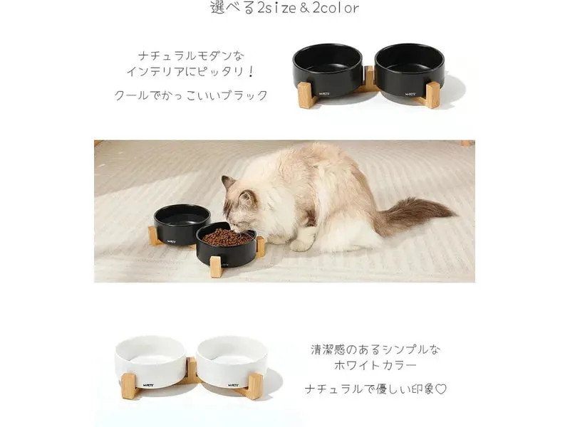 OPERA Ceramic Bowls with Bamboo Stand 2x350 ml