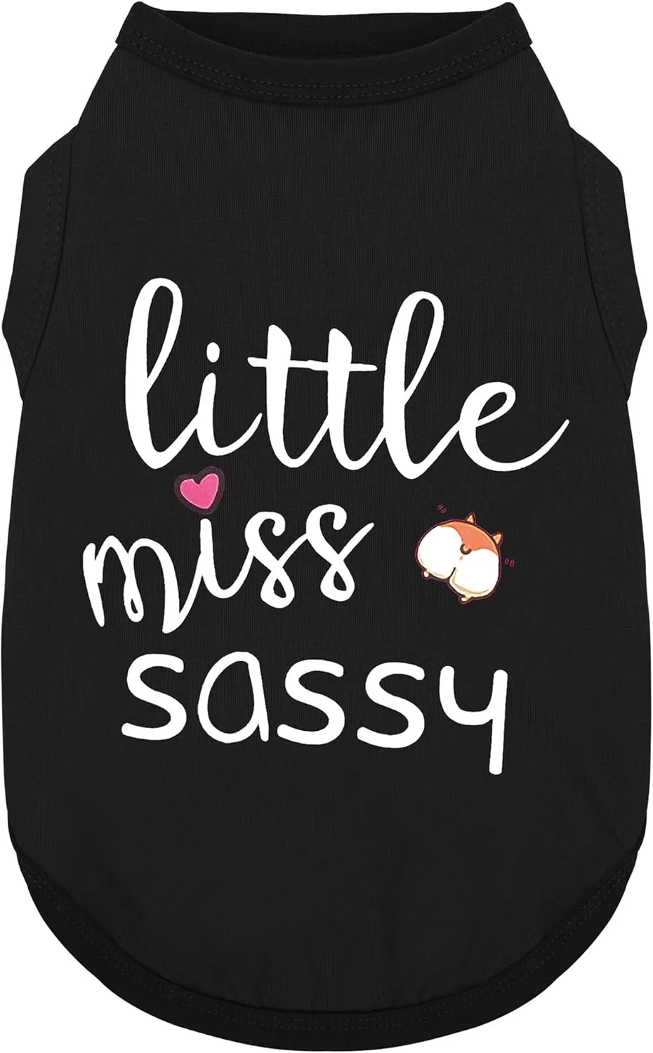Paiaite Dog Clothes Fashionable Sleeveless Pet Vest: 'Little Miss Sassy' Printed Cotton Dog Shirt, Ideal for Small, Medium, and Large Breeds, Ensuring Comfort and Breathability Black M