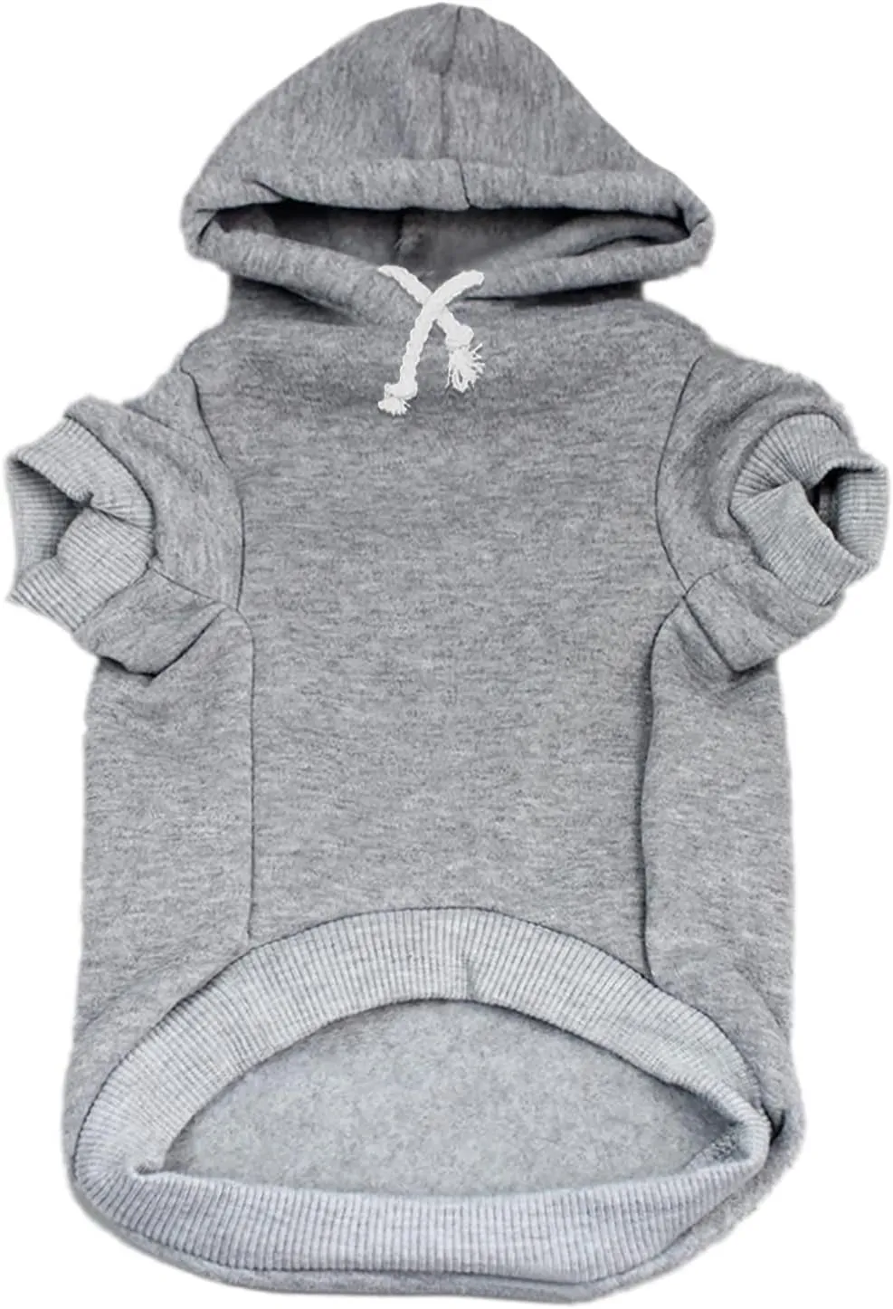 Park Life Dog Hoodie Fleece Lined Pullover Sweatshirt with Leash Hole (Grey, 5X-Large 136)