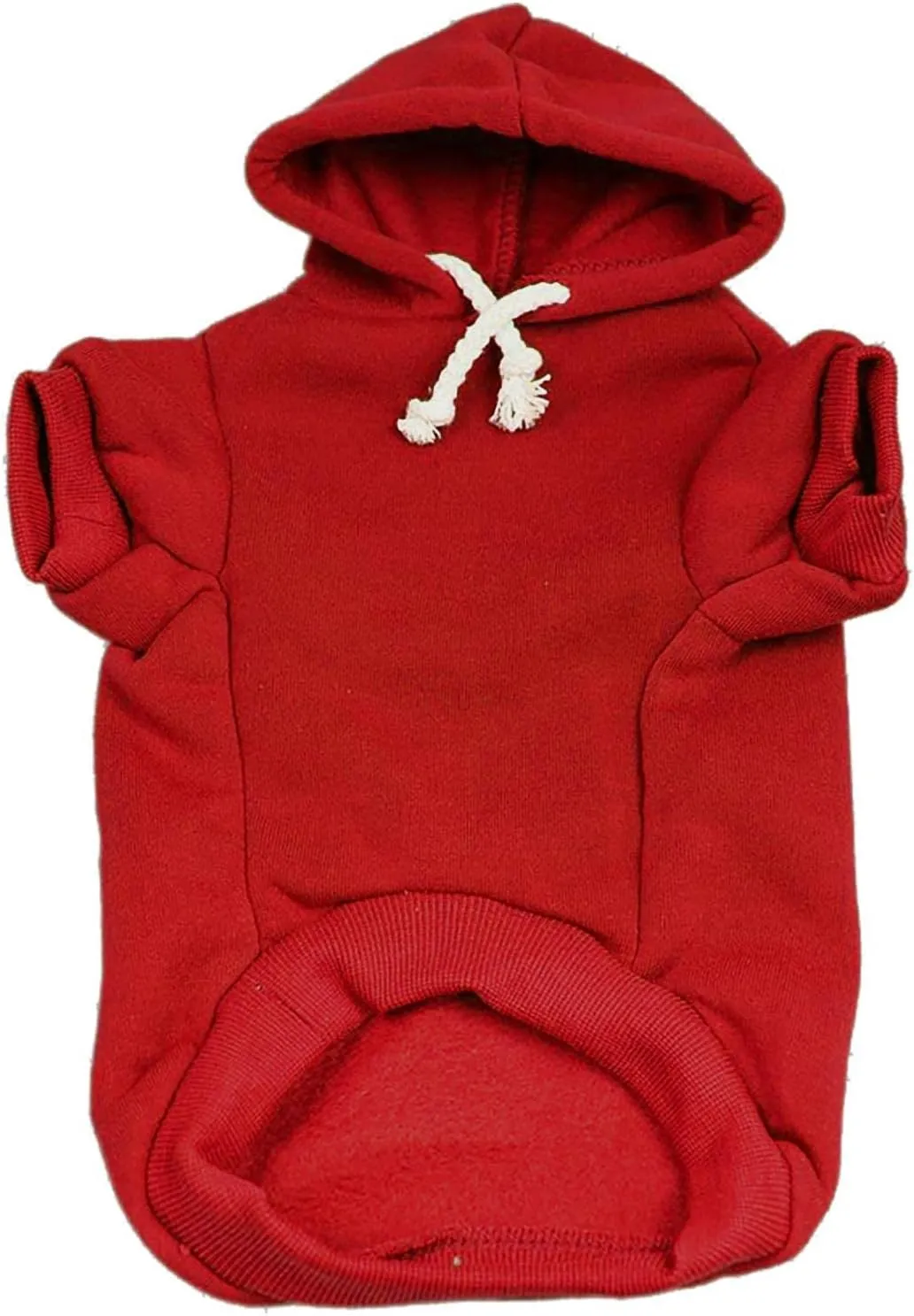 Park Life Dog Hoodie Fleece Lined Pullover Sweatshirt with Leash Hole (Red, 5X-Large 136)