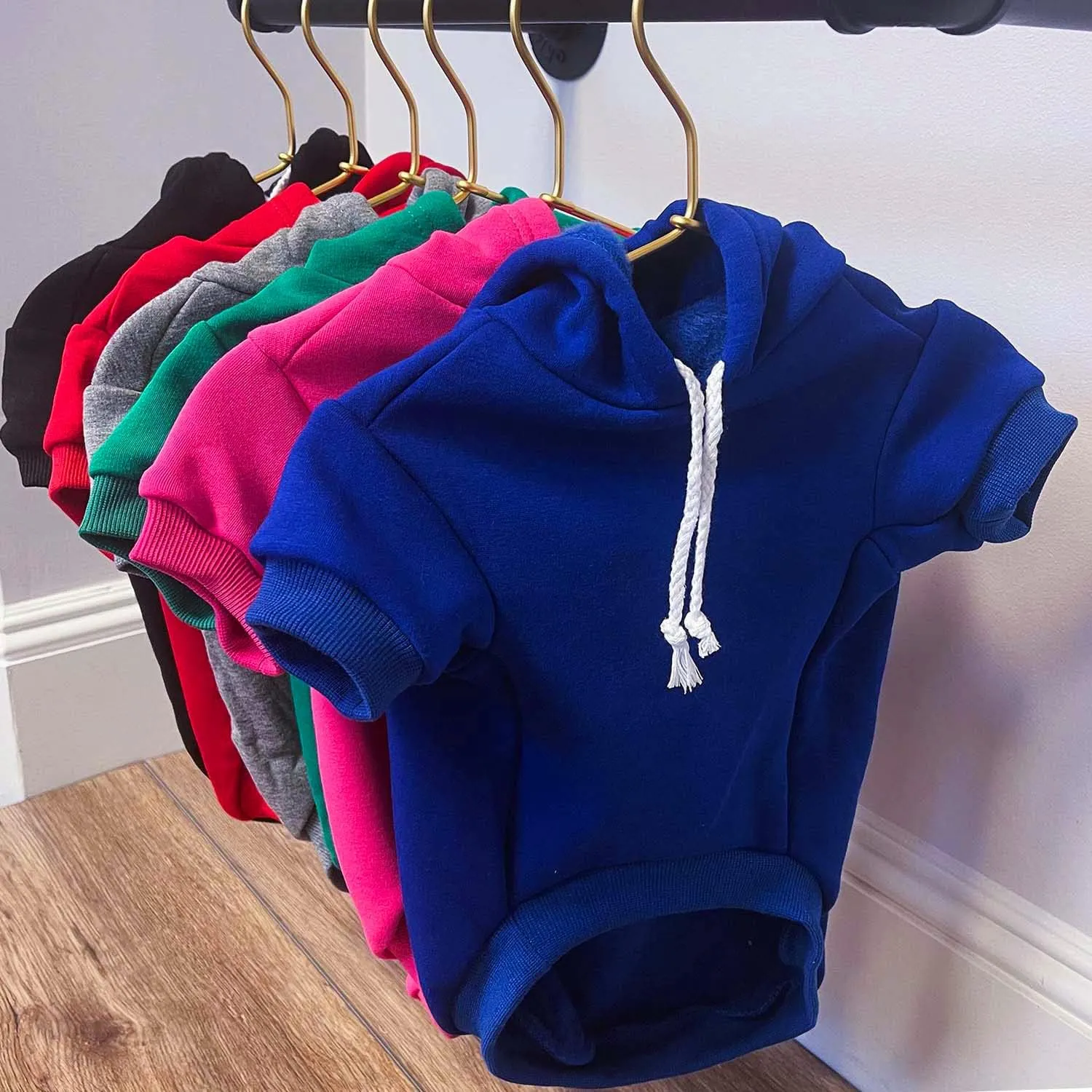 Park Life Dog Hoodie Fleece Lined Pullover Sweatshirt with Leash Hole (Red, 5X-Large 136)