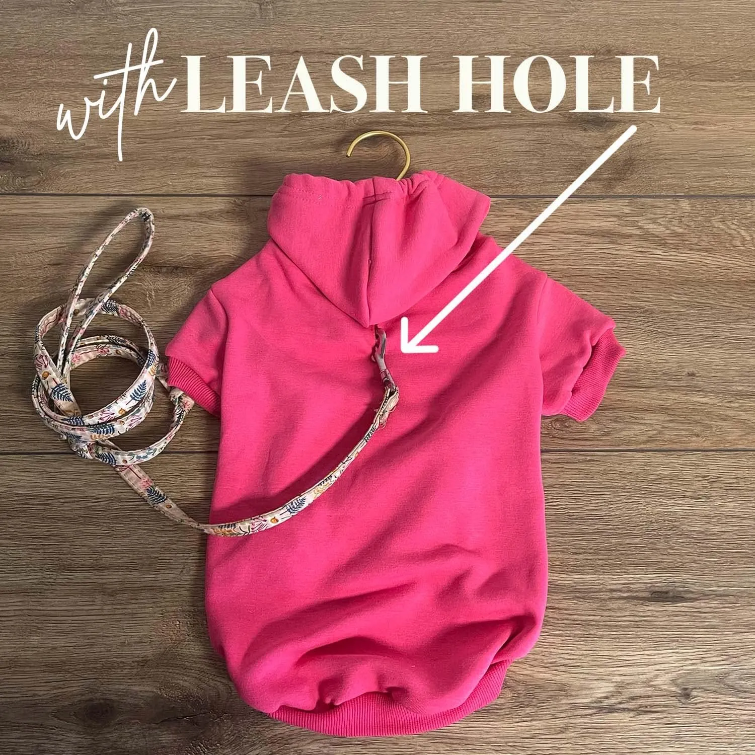 Park Life Dog Hoodie Fleece Lined Pullover Sweatshirt with Leash Hole (Red, 5X-Large 136)