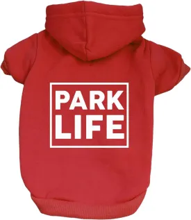 Park Life Dog Hoodie Fleece Lined Pullover Sweatshirt with Leash Hole (Red, 5X-Large 136)