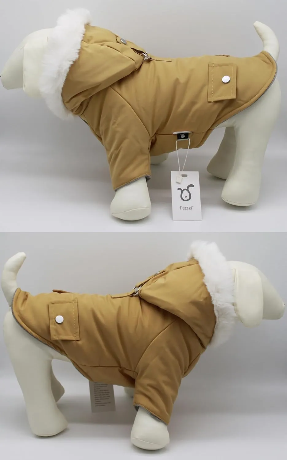 Pet Warm Dog Coat for Winter Cold Weather Dog Clothes Hooded Dog Jacket Small Puppies Medium Large Dog Cat Clothes Insulated Padded Snow Parka (XX-Large, Yellow)