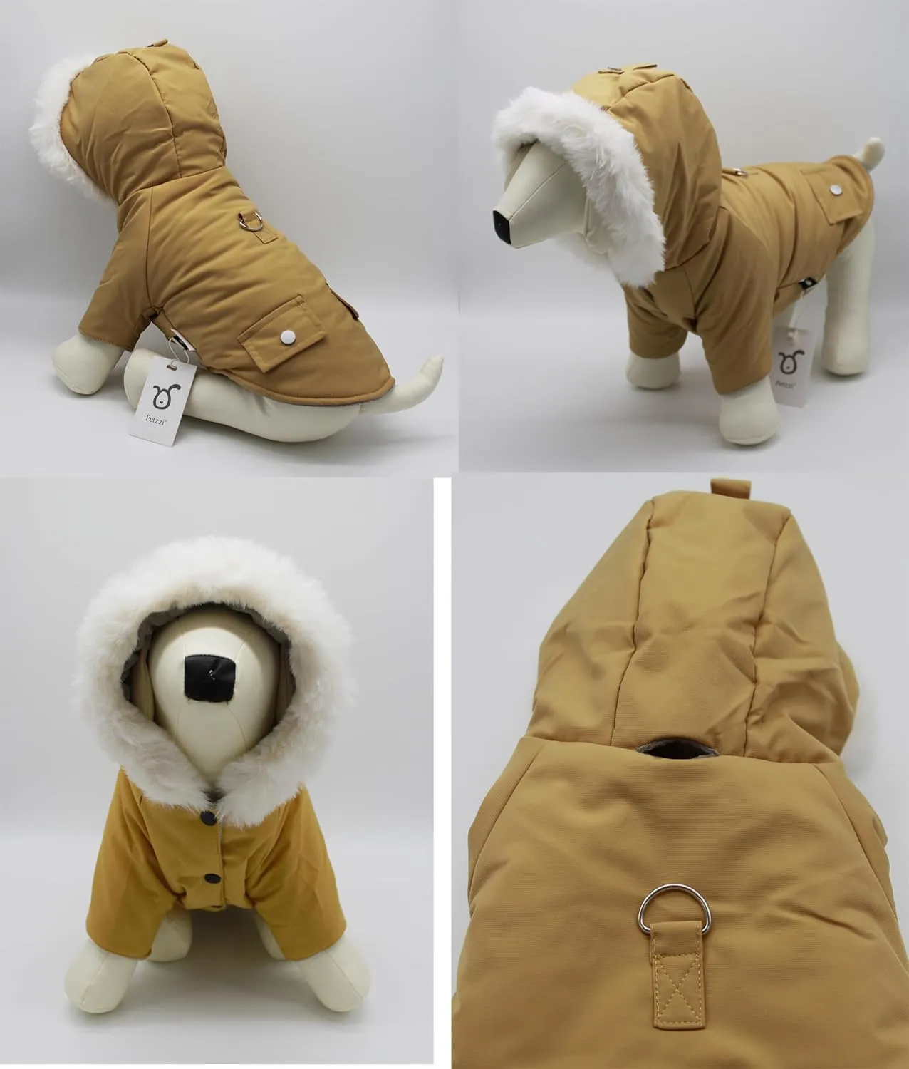 Pet Warm Dog Coat for Winter Cold Weather Dog Clothes Hooded Dog Jacket Small Puppies Medium Large Dog Cat Clothes Insulated Padded Snow Parka (XX-Large, Yellow)