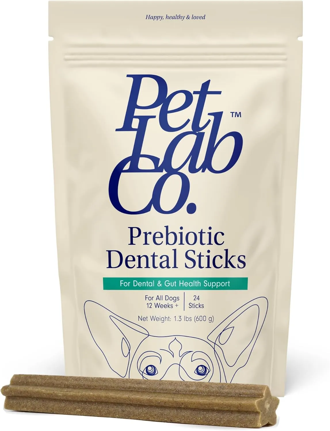 PetLab Co. Dental Sticks  Dog Dental Chews -Target Plaque & Tartar Build-Up at The Source - Designed to Maintain Your Dogs Oral Health, Keep Breath Fresh and Provide Digestive Help (24 Sticks)