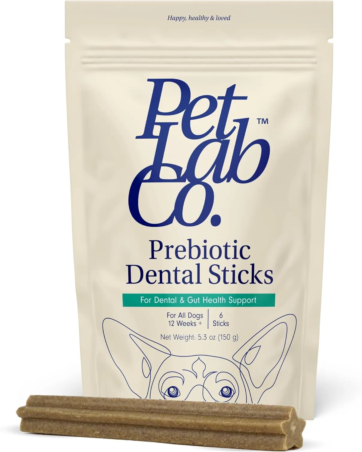 PetLab Co. Dental Sticks  Dog Dental Chews -Target Plaque & Tartar Build-Up at The Source - Designed to Maintain Your Dogs Oral Health, Keep Breath Fresh and Provide Digestive Help (6 Sticks)