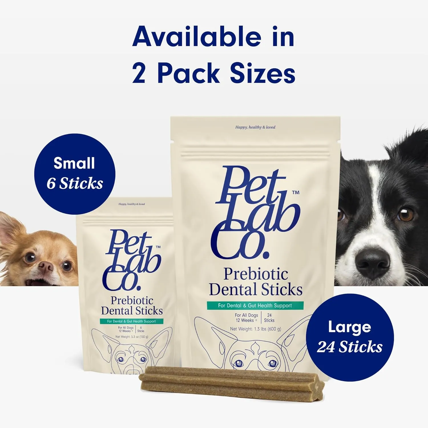PetLab Co. Dental Sticks  Dog Dental Chews -Target Plaque & Tartar Build-Up at The Source - Designed to Maintain Your Dogs Oral Health, Keep Breath Fresh and Provide Digestive Help (6 Sticks)