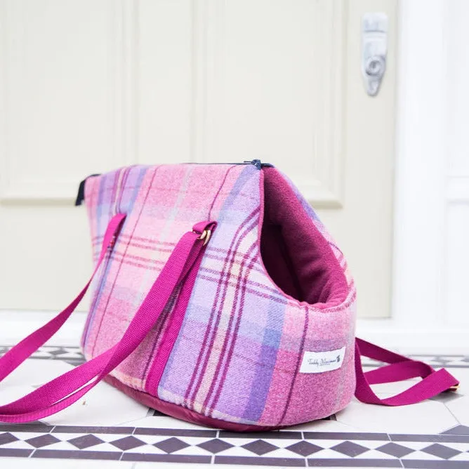 Pink Sheltie Adjustable Plaid Luxury Dog Carrier