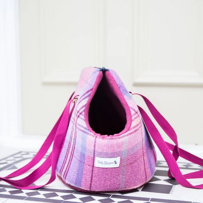 Pink Sheltie Adjustable Plaid Luxury Dog Carrier
