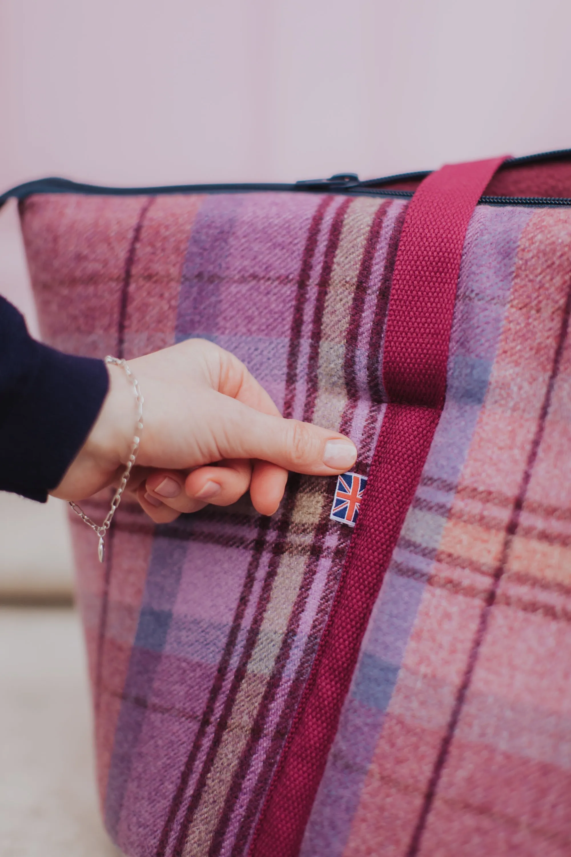 Pink Sheltie Adjustable Plaid Luxury Dog Carrier