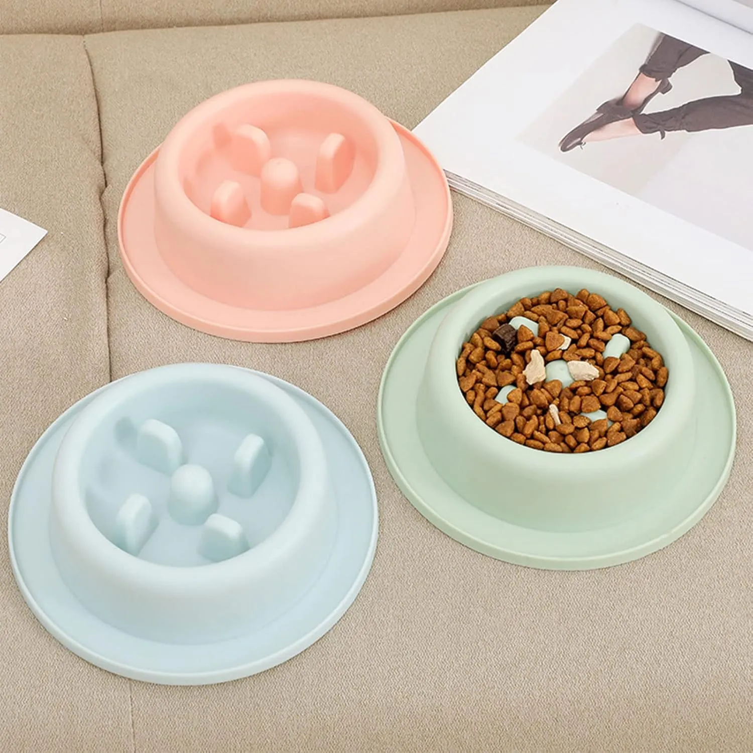 Slow Feed Dog Slow Feeding Eating Bowl Stop Puppy Bloat Rapid Eating Pet Safe Feeder Anti Skid Fun Shape