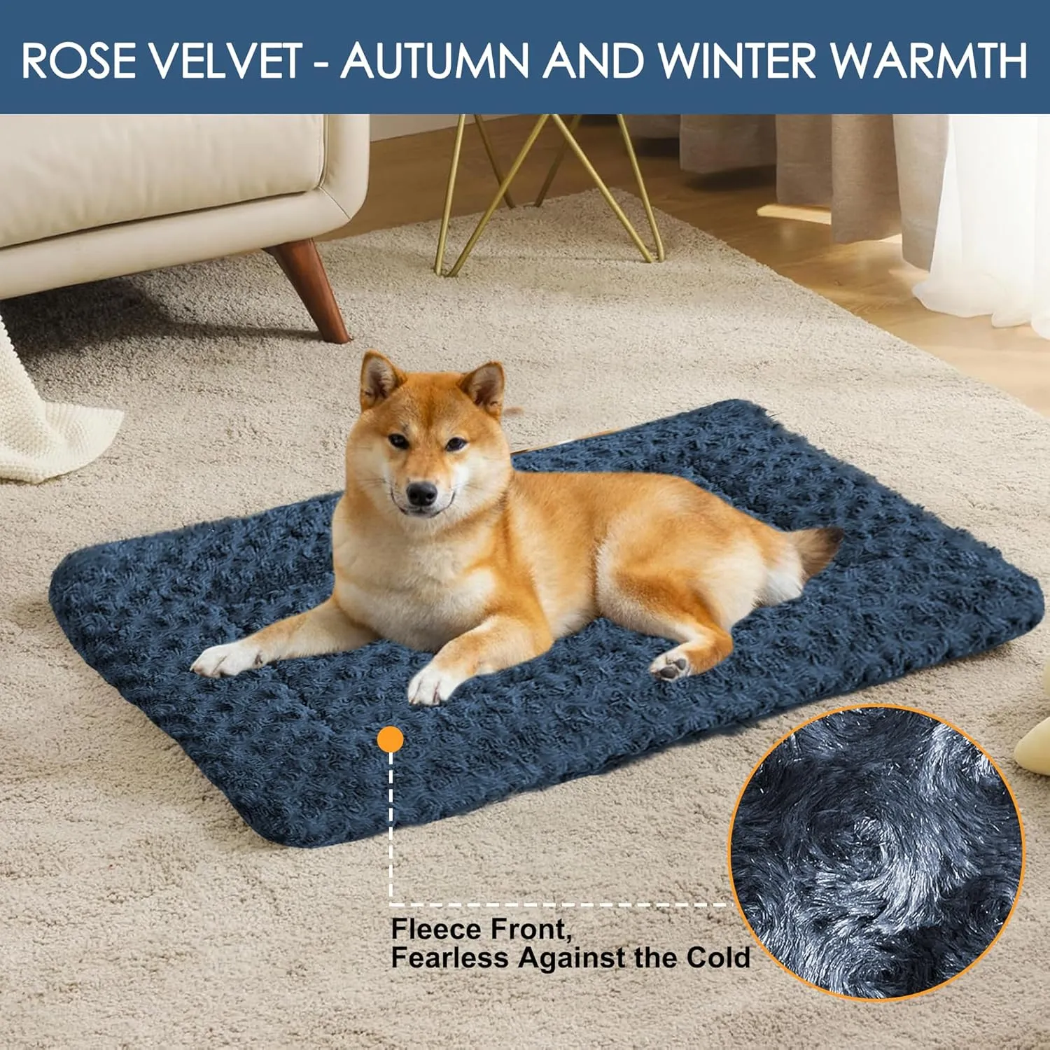 Small Dog Pads for Puppies - Square, Soft, and Chew Resistant Beds, Ideal for Travel or Indoor Use, Machine Washable and Durable for Small Breeds, Perfect for Cages or Crates Blue Pads& Cats