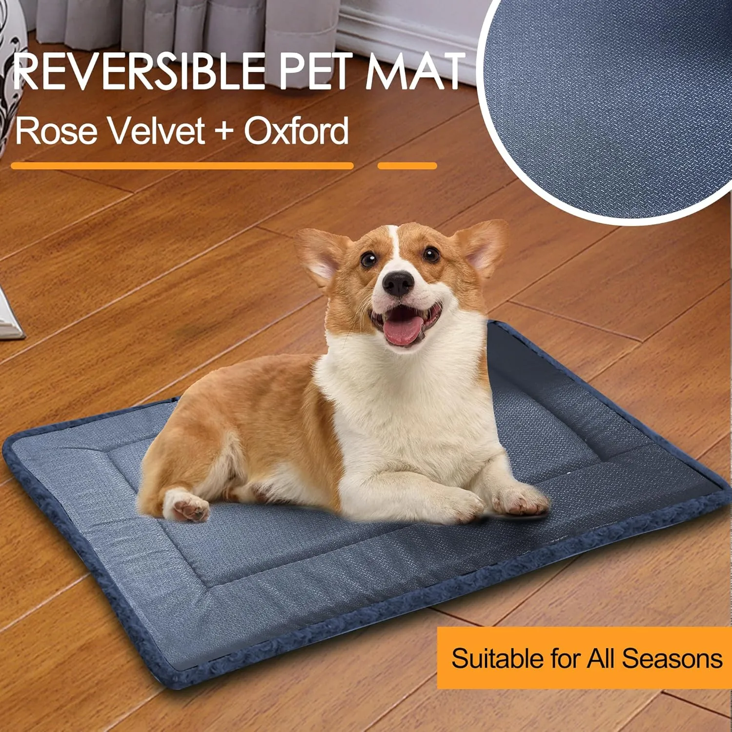 Small Dog Pads for Puppies - Square, Soft, and Chew Resistant Beds, Ideal for Travel or Indoor Use, Machine Washable and Durable for Small Breeds, Perfect for Cages or Crates Blue Pads& Cats