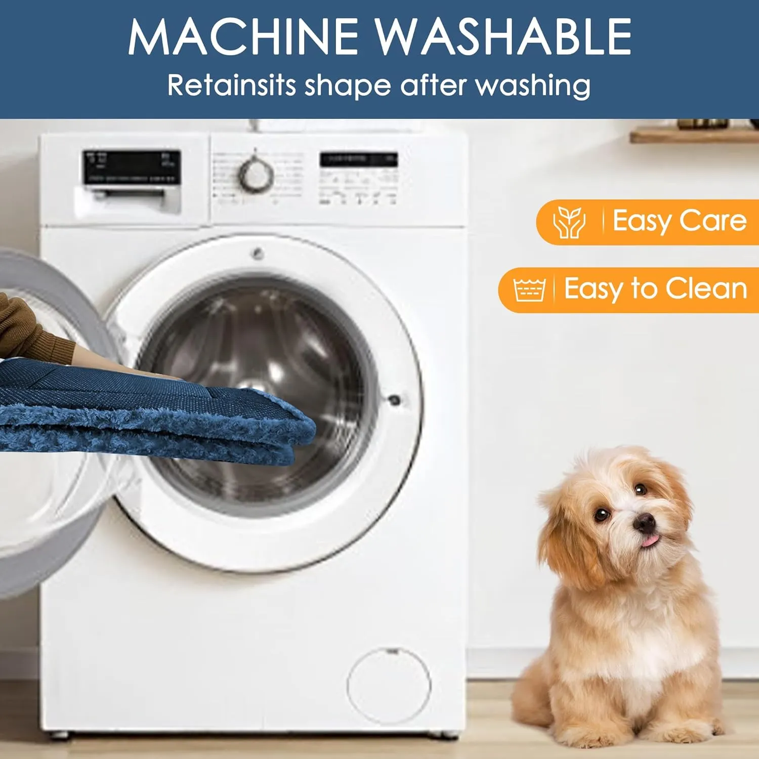 Small Dog Pads for Puppies - Square, Soft, and Chew Resistant Beds, Ideal for Travel or Indoor Use, Machine Washable and Durable for Small Breeds, Perfect for Cages or Crates Blue Pads& Cats