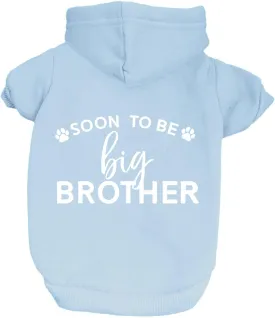 Soon to Be Big Brother Dog Hoodie Fleece Lined Pullover Sweatshirt with Leash Hole (Baby Blue, 6X-Large 52)
