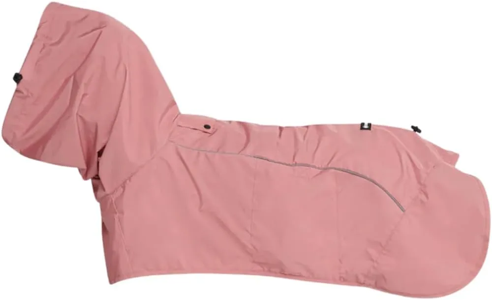 Spark Paws Dog Raincoat, Waterproof Windproof Rain Jacket, for Small Medium Large Extra Large Dogs, Reflective Breathable Full-Body Coverage Dry Suit - Sea Pink, S