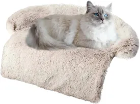 Tinaco Luxurious Calming Dogs/Cats Bed Mats, Washable Removable Couch Cover, Plush Long Fur Mat for Pets, Waterproof Lining, Perfect for Small, Medium and Large Dogs and Cats (Gradient Brown, M)