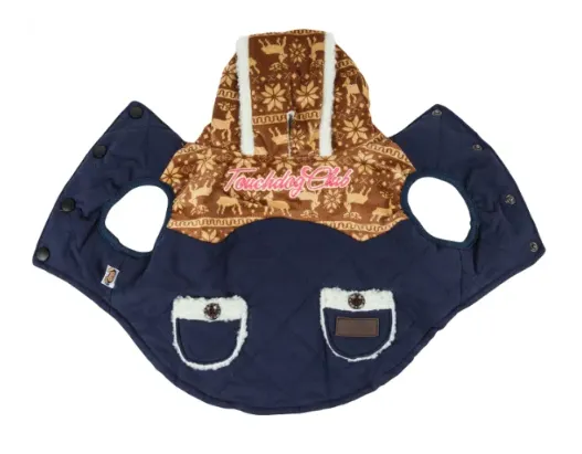 Touchdog - Snowadayz - Pom Pom Hooded Sweater for Dogs - Blue
