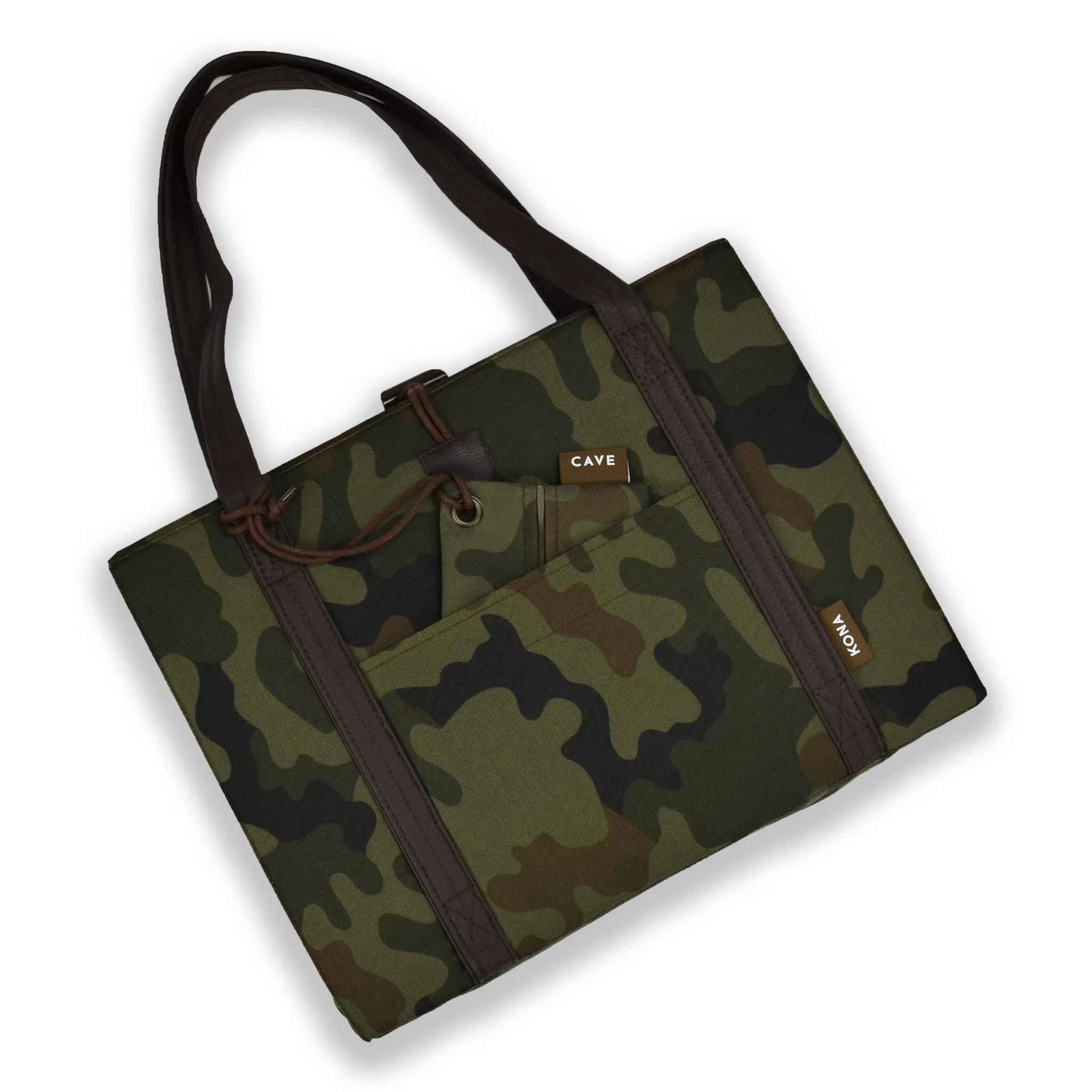 Travel Dog Bed - Camouflage with Quilted Pink Lining