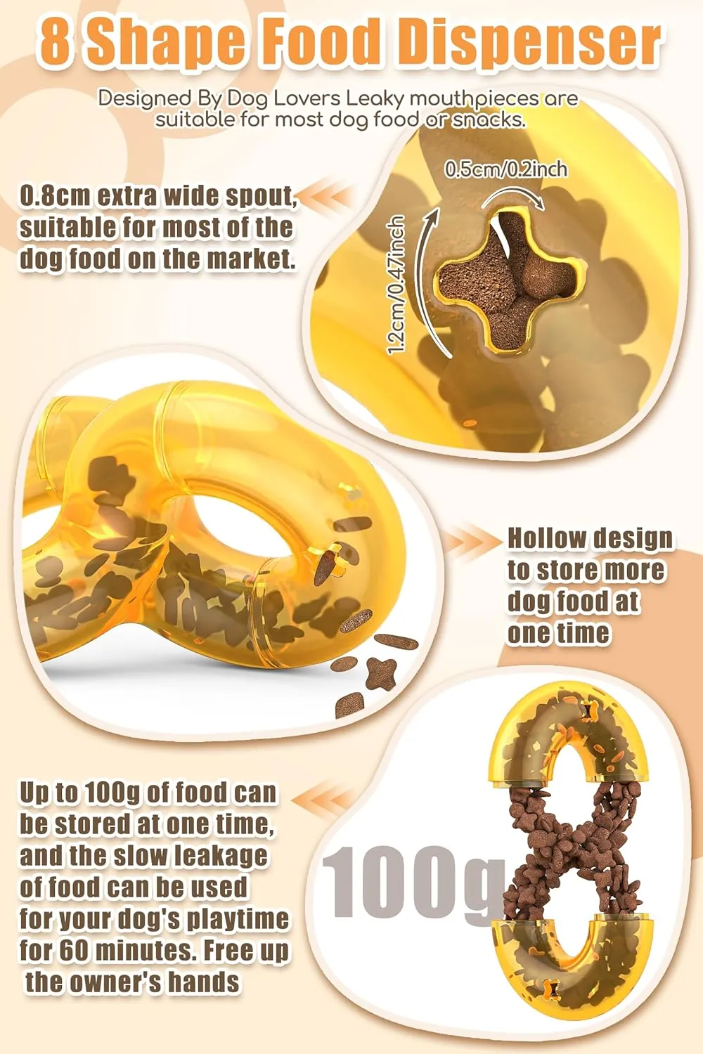 Treat Dispensing Dog Toys Dog Puzzle Toy, Nontoxic Bite Food Ball Slow Feeder Dog Bowls, Dog Treat Dispenser Toy Exercise Game IQ Training Ball-Feeder Dog ToyYellow