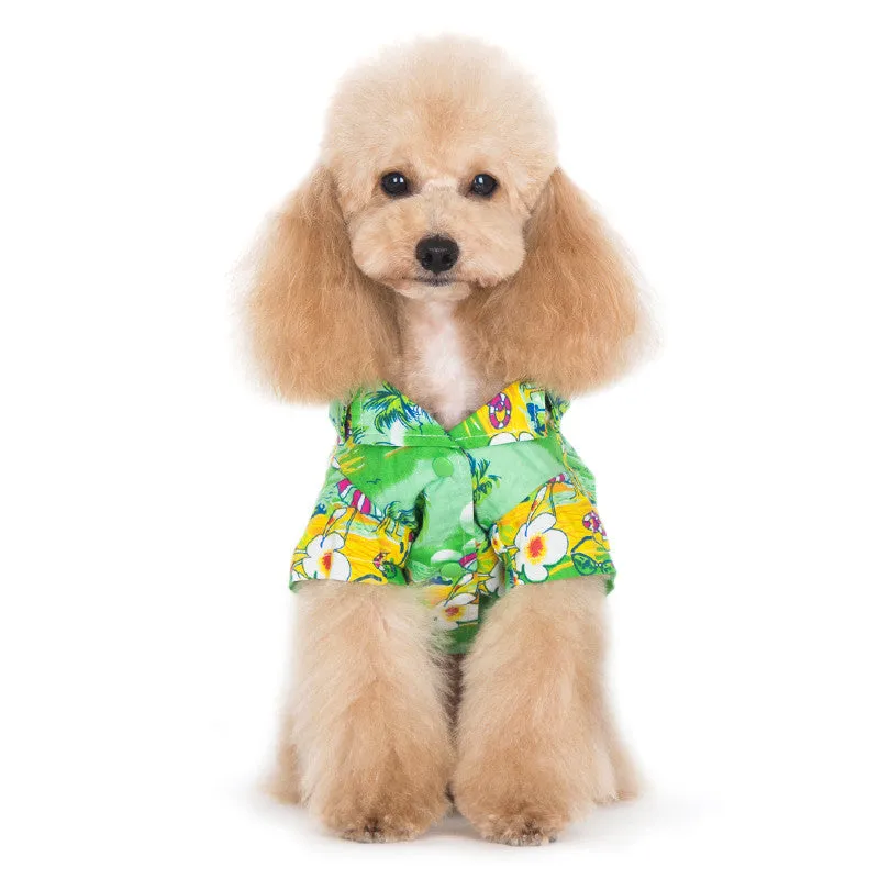 Tropical Island Dog Shirt - Green