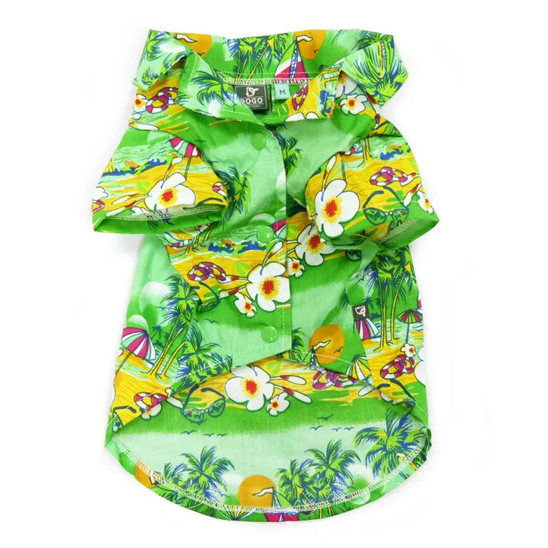 Tropical Island Dog Shirt - Green