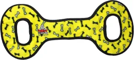 TUFFY -World's Tuffest Soft Dog Toy - NO Stuff Tug-O-War -Squeakers -Multiple Layers. Made Durable, Strong & Tough. Interactive Play (Tug, Toss & Fetch). Machine Washable & Floats (Yellow Bone 2 Pack)
