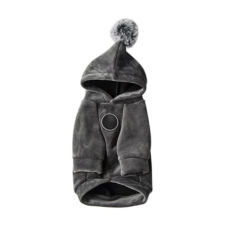 Warm Winter Dog Coat with Pom Pom Hood