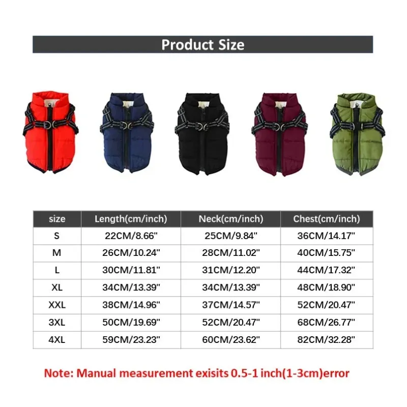 Winter Jacket With Harness for Dogs